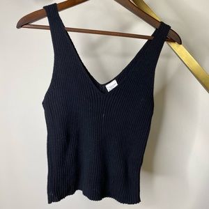 Black ribbed tank top